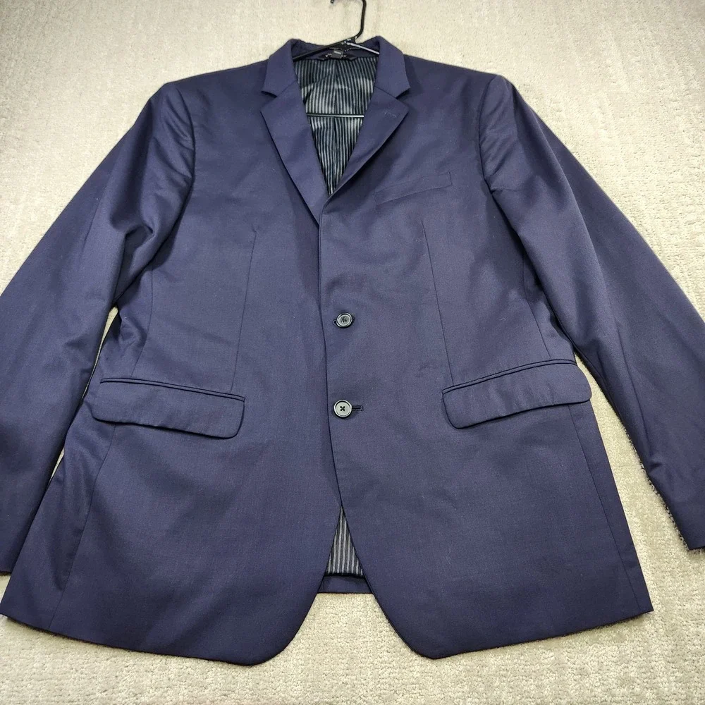Banana Republic Blazer Men 44R Marzotto Super 120s Blue Italian Fabric Slim Fit